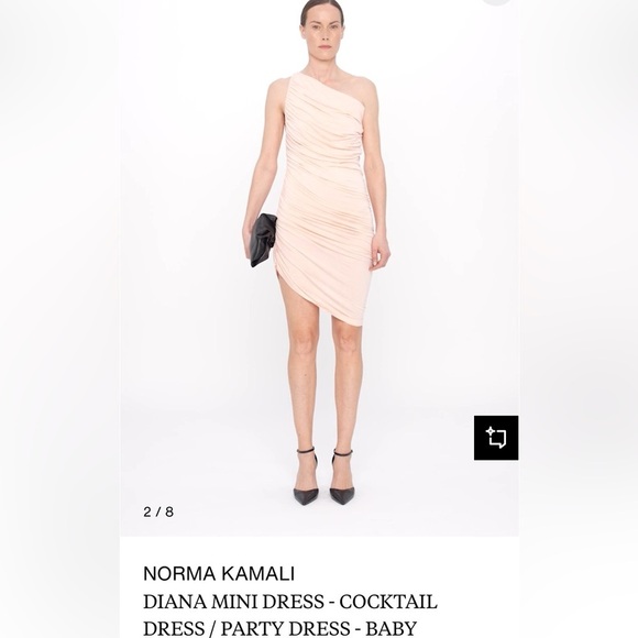 Norma Kamali One-Shoulder Blush Dress size Small